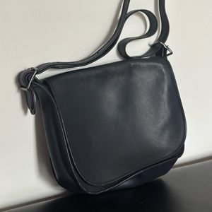 Coach Navy Leather Legacy Saddle Bag